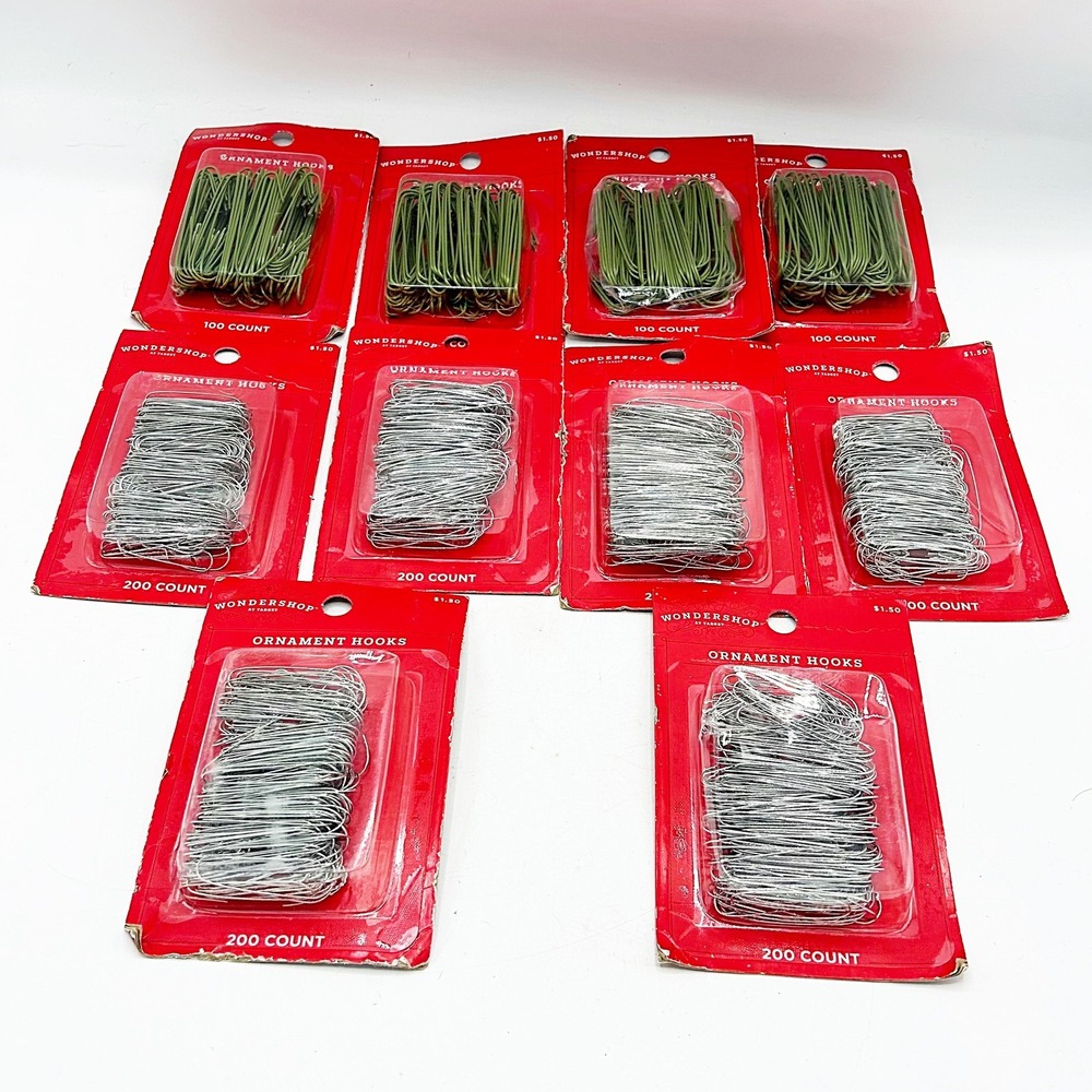 Lot of 10 Target Wondershop Ornament Hooks Green and Silver